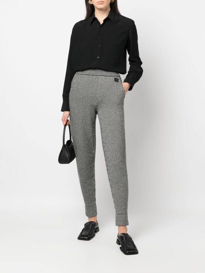 Ralph Lauren Collection Broek met pied-de-poule print Zwart
