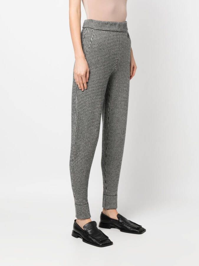 Ralph Lauren Collection Broek met pied-de-poule print Zwart