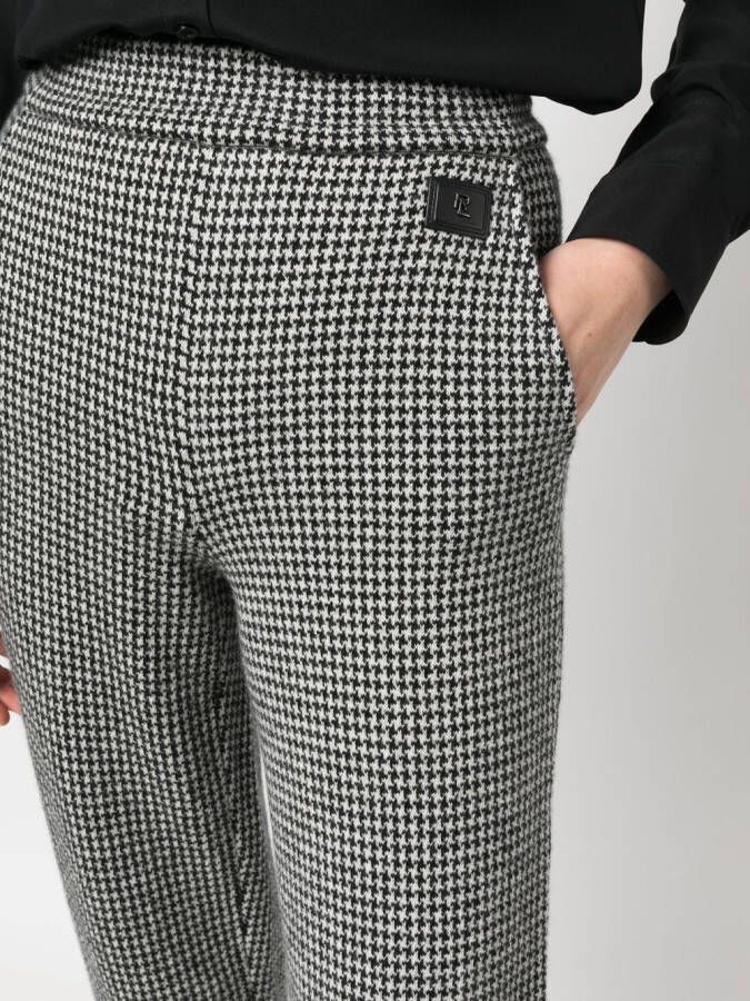 Ralph Lauren Collection Broek met pied-de-poule print Zwart