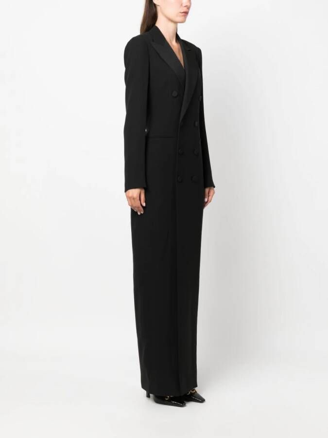 Ralph Lauren Collection Maxi-jurk met dubbele rij knopen Zwart