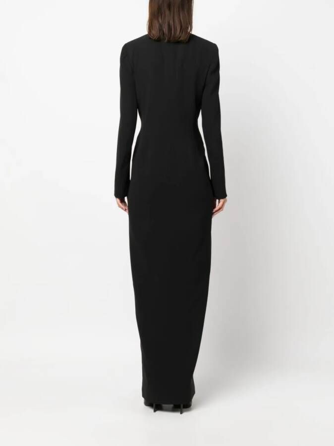 Ralph Lauren Collection Maxi-jurk met dubbele rij knopen Zwart