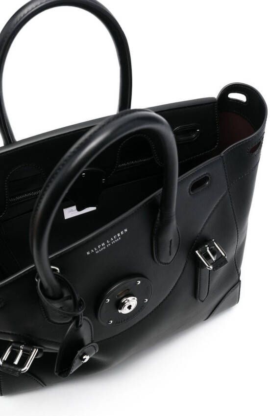 Ralph Lauren Collection Shopper met logo-reliëf Zwart