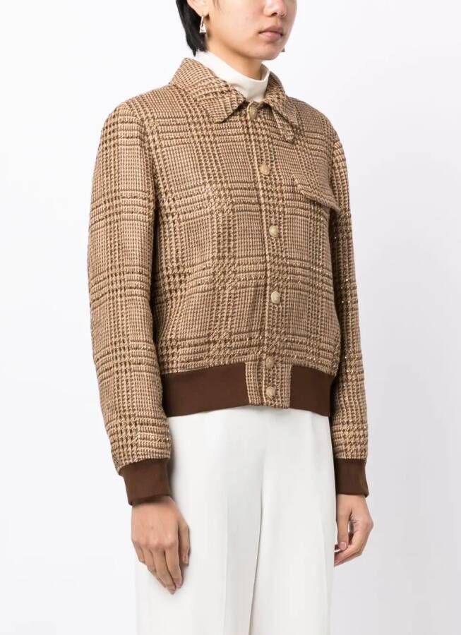 Ralph Lauren Collection Geruit bomberjack Bruin