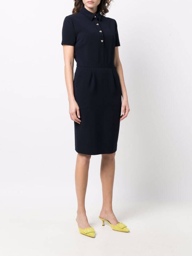 Ralph Lauren Collection Getailleerde midi-jurk Blauw