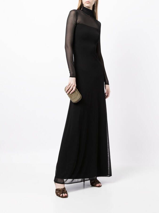 Ralph Lauren Collection Jurk met doorzichtig vlak Zwart