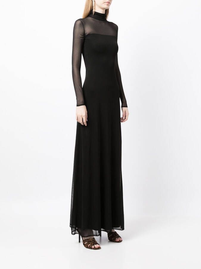 Ralph Lauren Collection Jurk met doorzichtig vlak Zwart