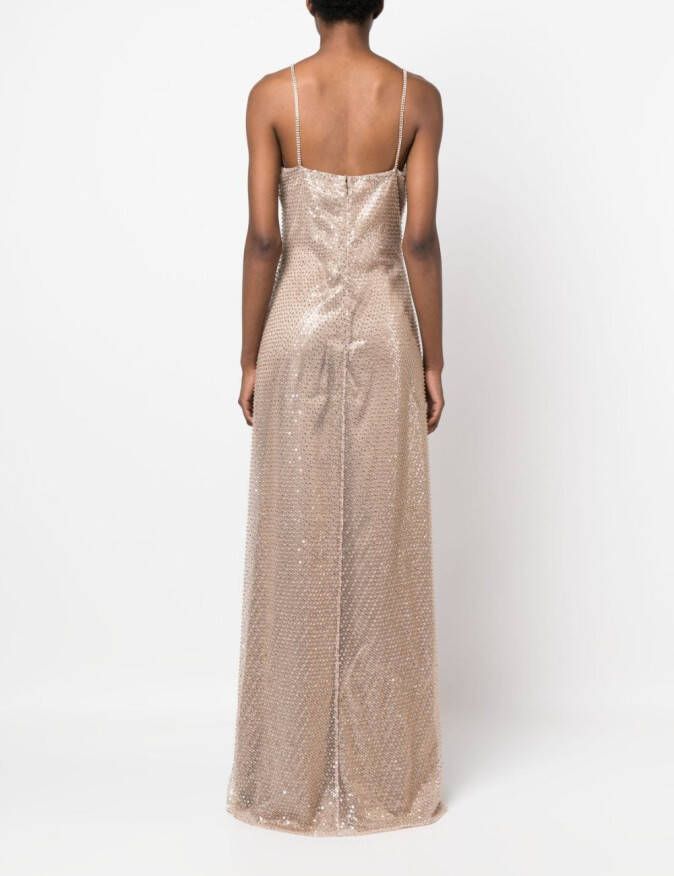 Ralph Lauren Collection Jurk verfraaid met kralen Beige