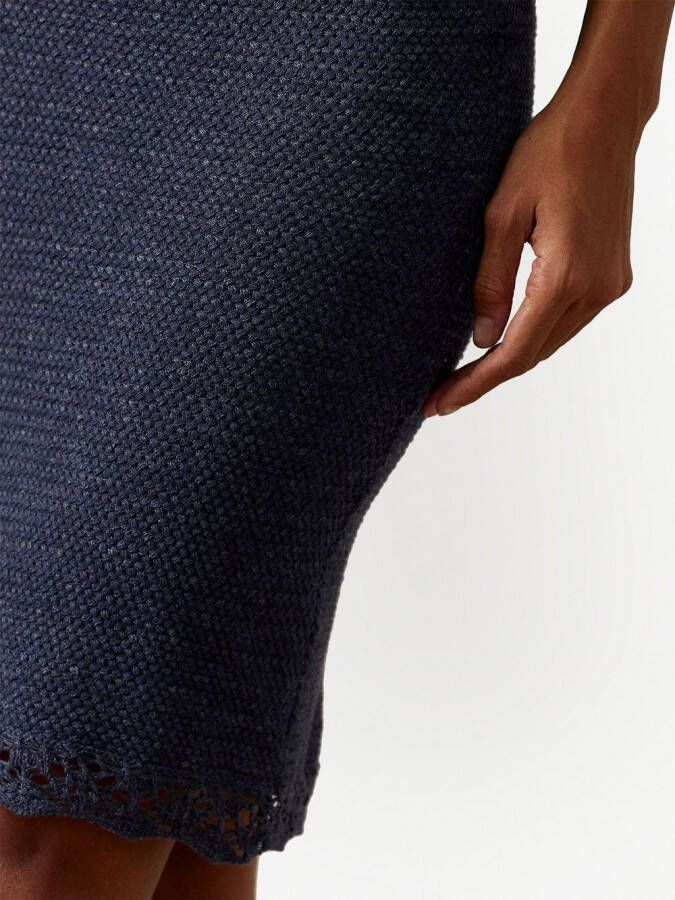 Ralph Lauren Collection Kokerrok met ruche afwerking Blauw