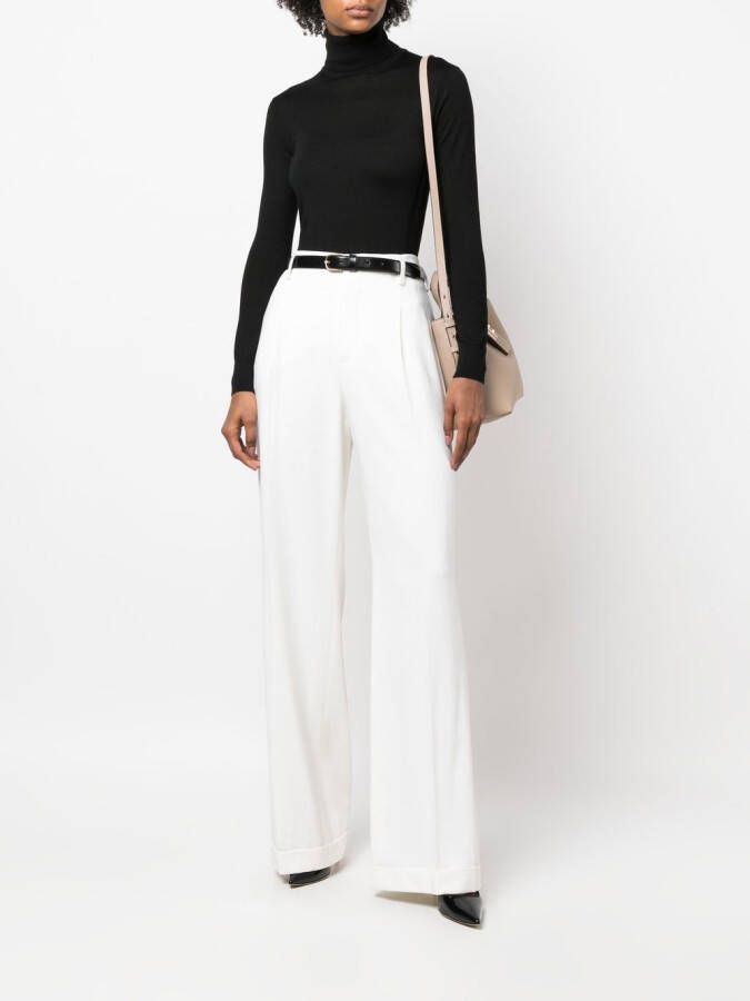 Ralph Lauren Collection Pantalon met wijde pijpen Beige