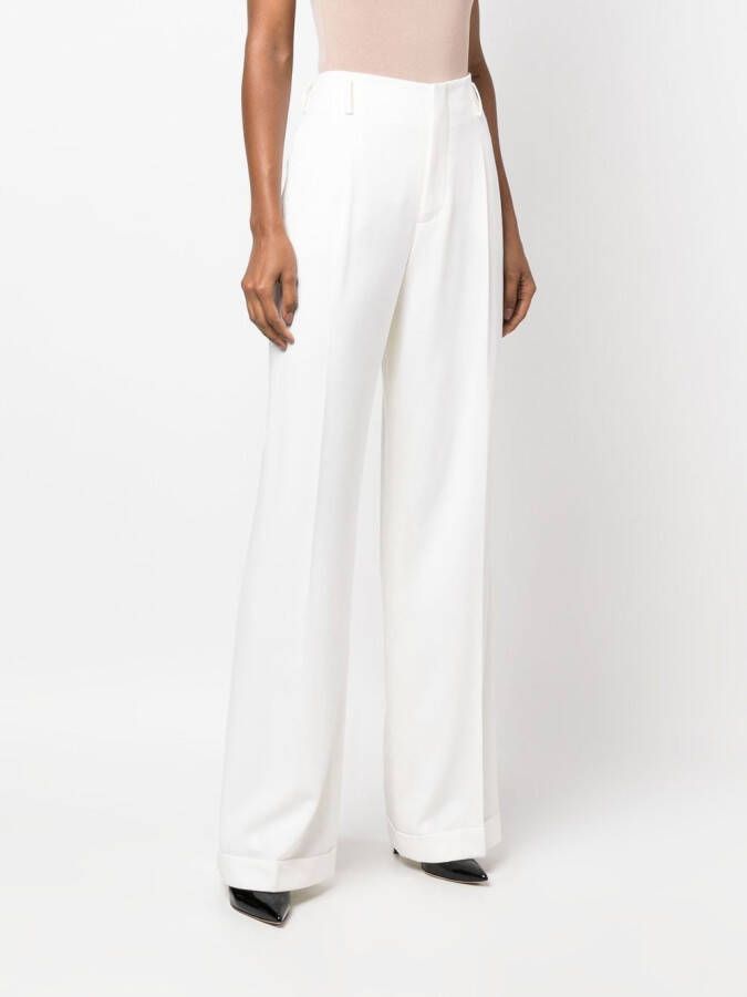 Ralph Lauren Collection Pantalon met wijde pijpen Beige