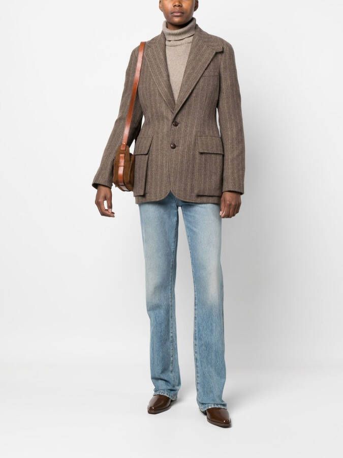 Ralph Lauren Collection Jack met visgraatpatroon Bruin