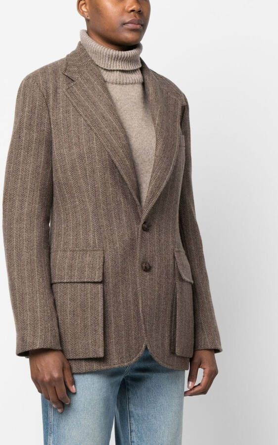 Ralph Lauren Collection Jack met visgraatpatroon Bruin