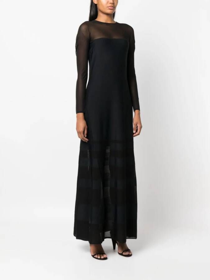 Ralph Lauren Collection Semi-doorzichtige maxi-jurk Zwart