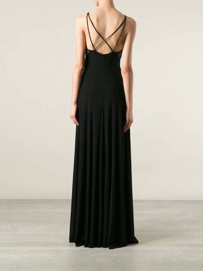 Ralph Lauren Collection spaghetti strap maxi dress Zwart