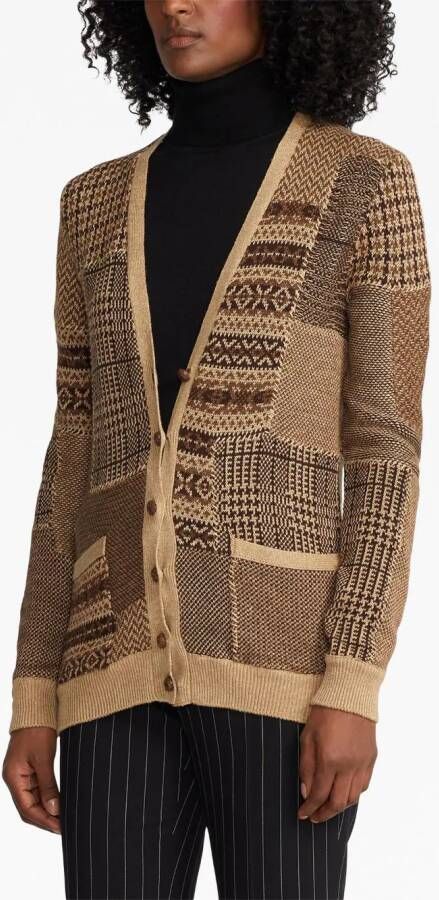 Ralph Lauren Collection Vest met patchwork Bruin