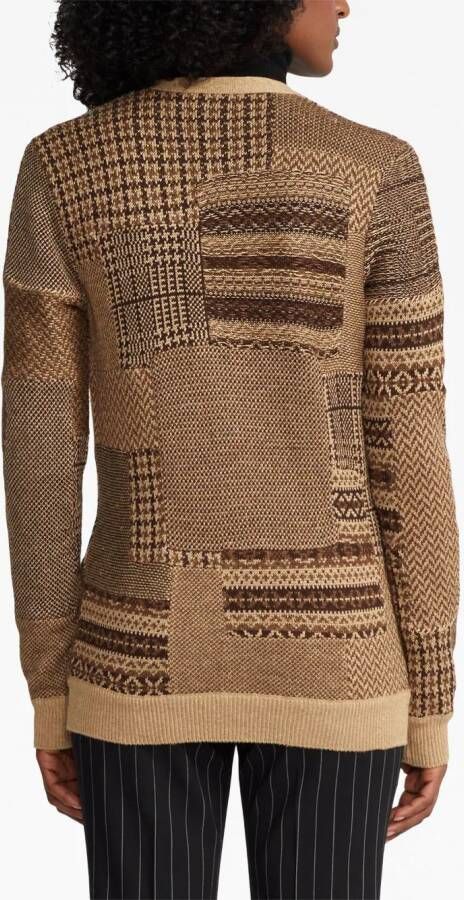 Ralph Lauren Collection Vest met patchwork Bruin