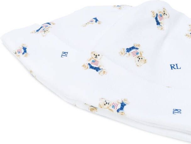 Ralph Lauren Kids bear print hat Wit