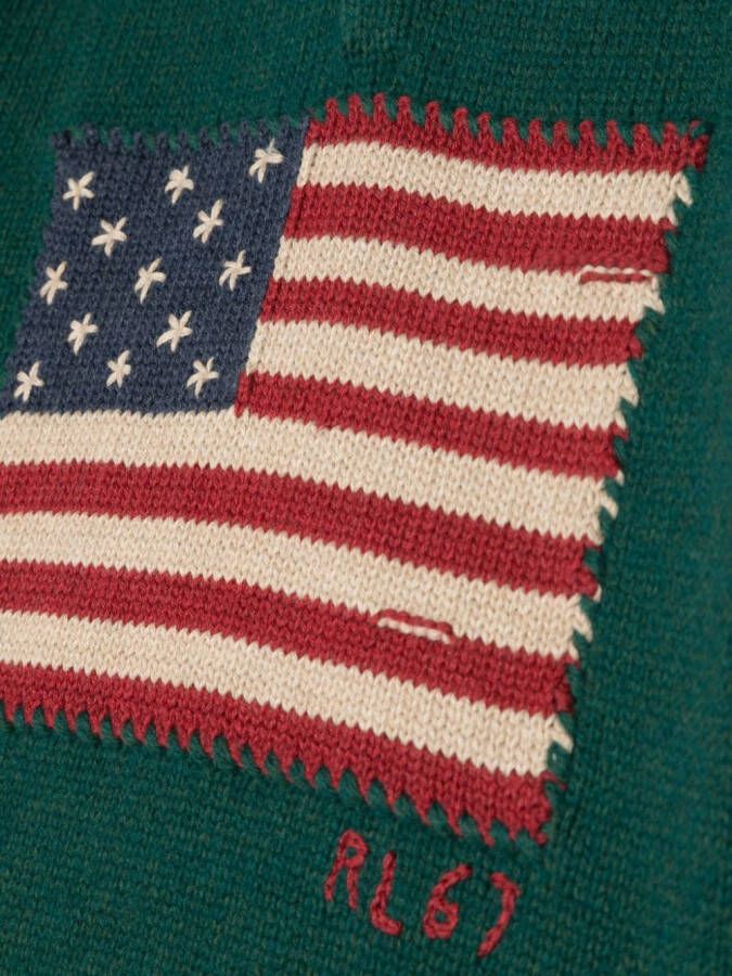 POLO RALPH LAUREN KIDS Hoodie met geborduurde vlag Groen