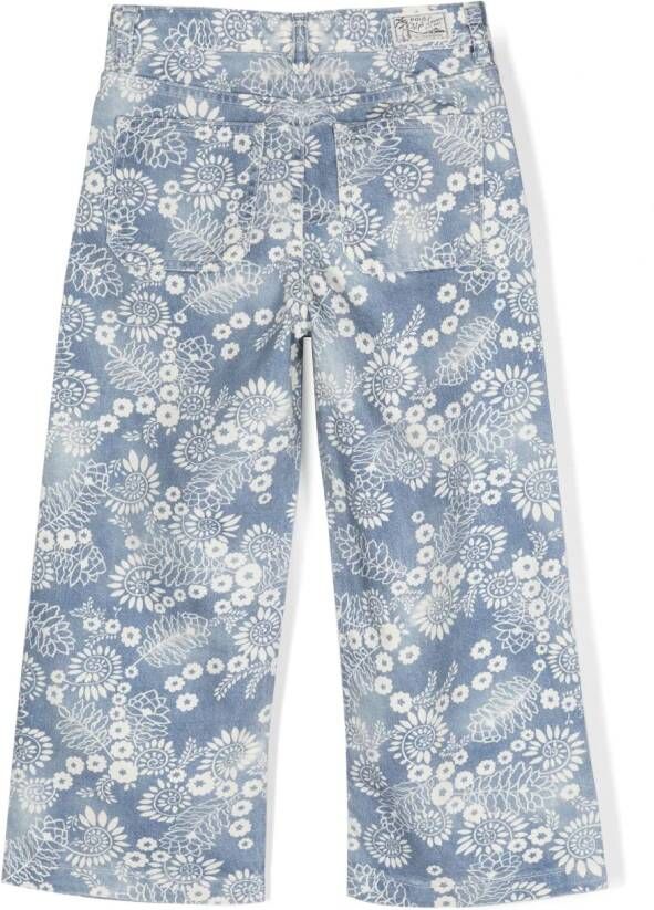 Ralph Lauren Kids Jeans met bloemenprint Blauw