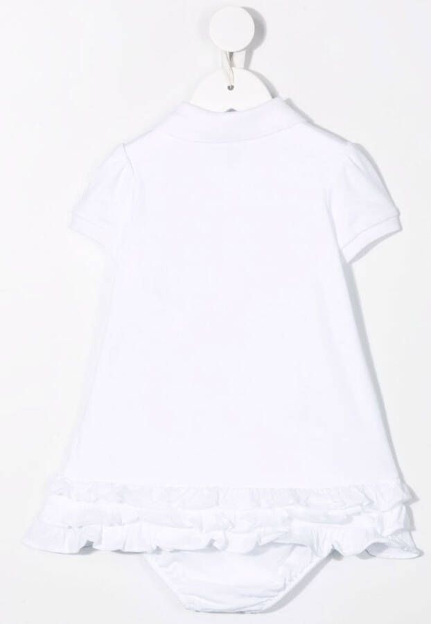 POLO RALPH LAUREN KIDS Jurk met geborduurd logo Wit
