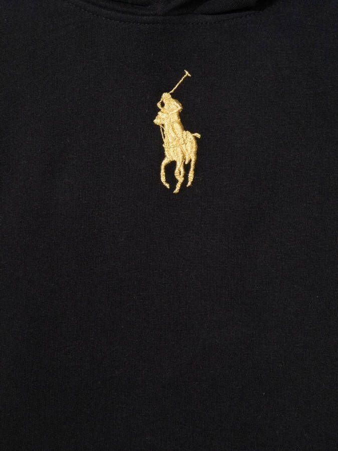 POLO RALPH LAUREN KIDS Jurk met geborduurd logo Zwart