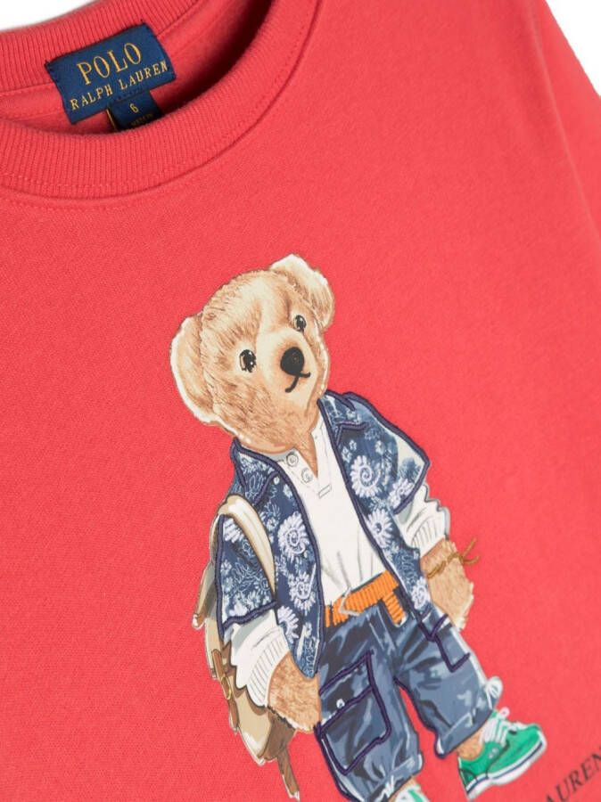 Ralph Lauren Kids Sweater met teddybeerprint Rood
