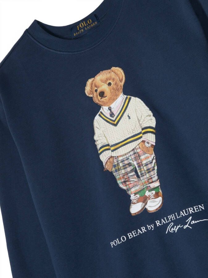 Ralph Lauren Kids Sweater met teddybeerprint Blauw