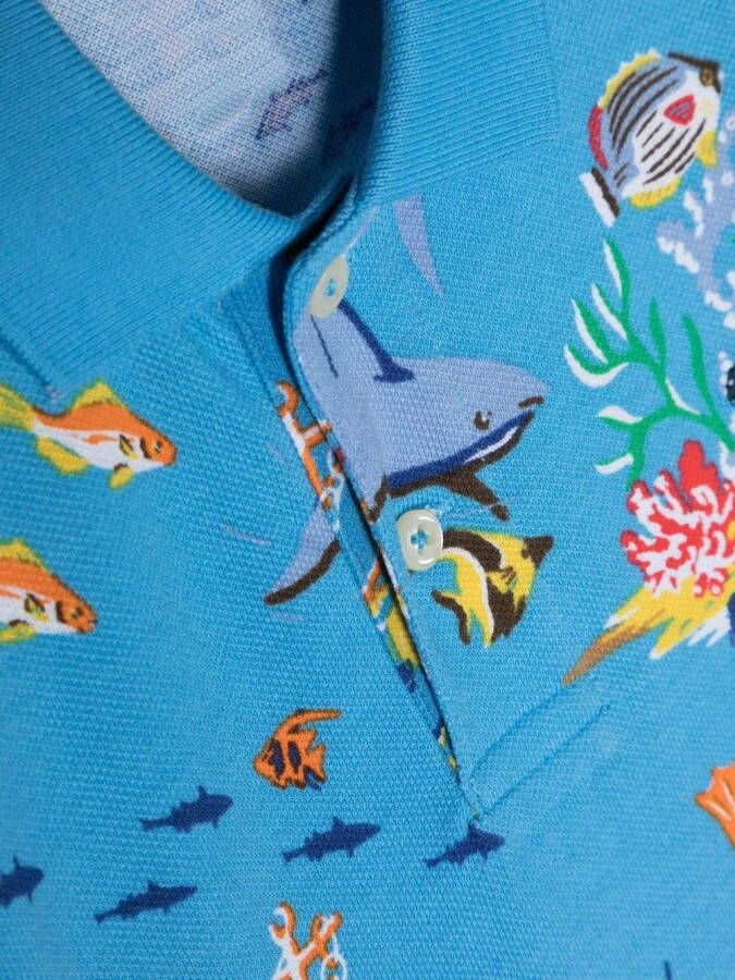 Ralph Lauren Kids Poloshirt met print Blauw