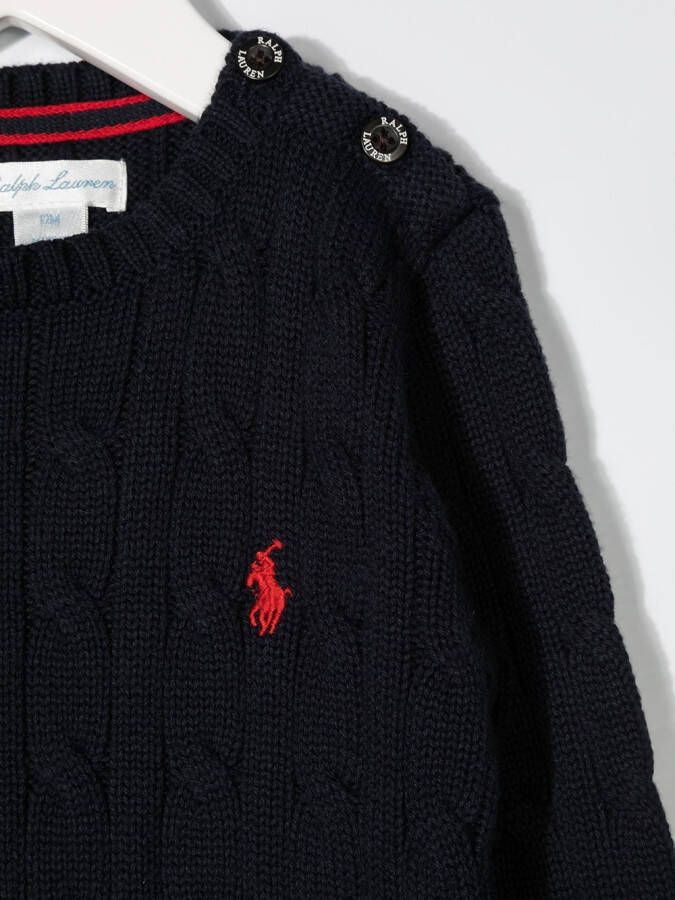 Ralph Lauren Kids Kabelgebreide trui Blauw