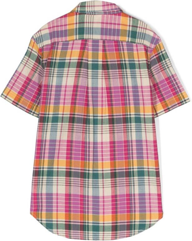 Ralph Lauren Kids Geruit shirt Roze