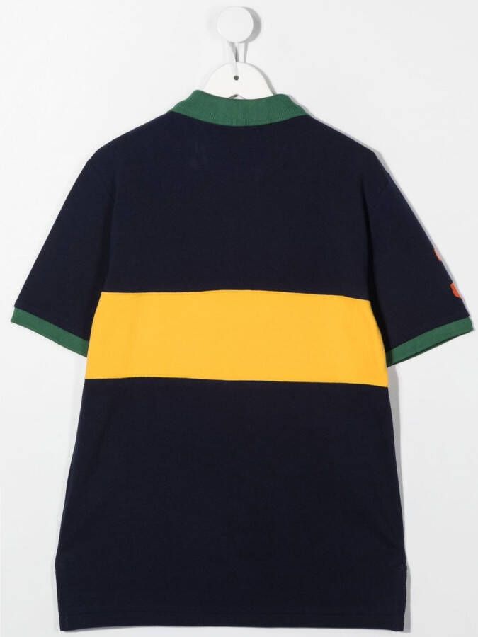 Ralph Lauren Kids Poloshirt met colourblocking Blauw