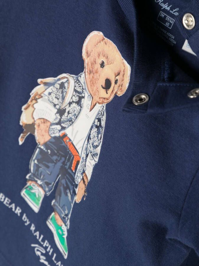 POLO RALPH LAUREN KIDS T-shirt met beerprint Blauw