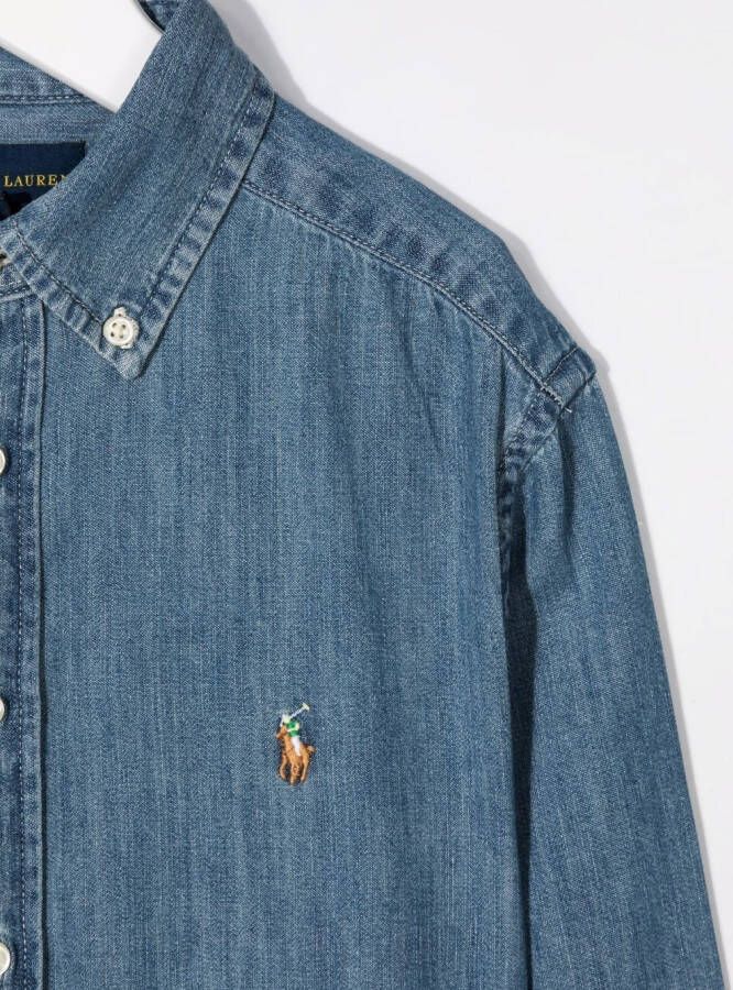POLO RALPH LAUREN KIDS Shirt met geborduurd logo Blauw