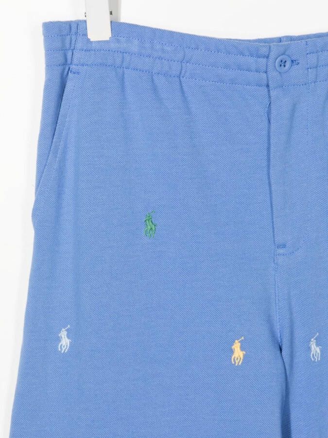 Ralph Lauren Kids Shorts met geborduurd logo Blauw