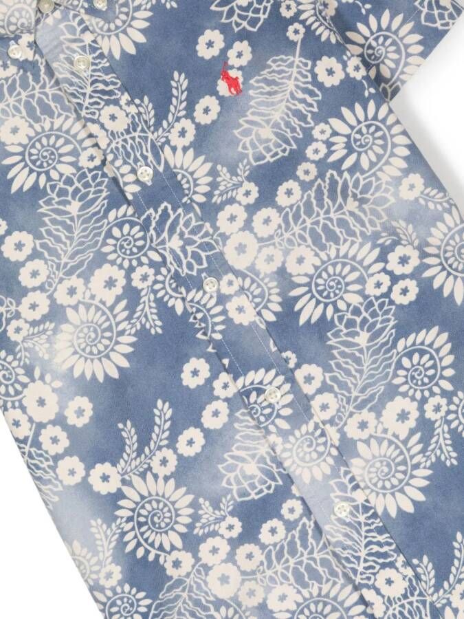 Ralph Lauren Kids Sweater met botanische print Blauw