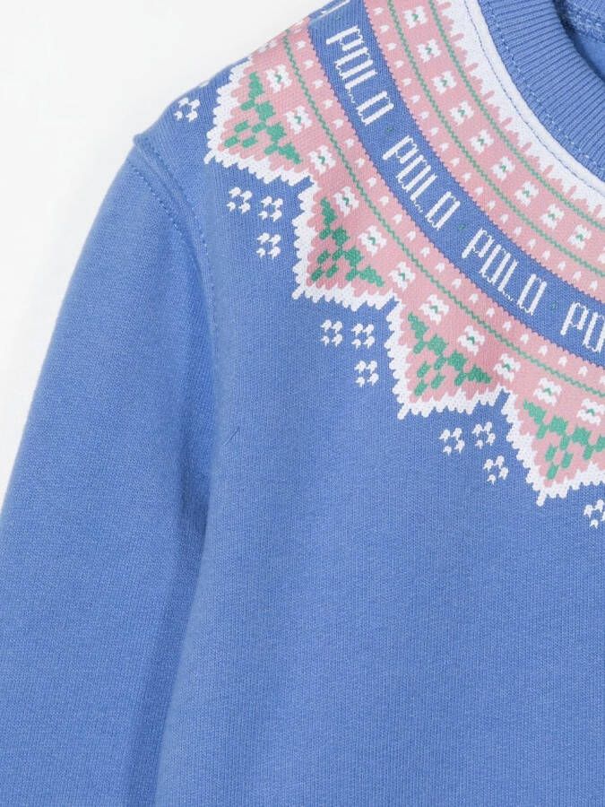 Ralph Lauren Kids Sweater met geometrische logoprint Blauw