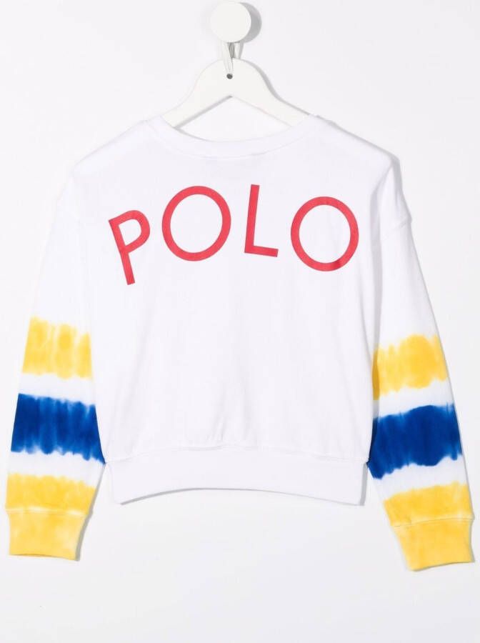 POLO RALPH LAUREN KIDS Sweater met tie-dye print Wit