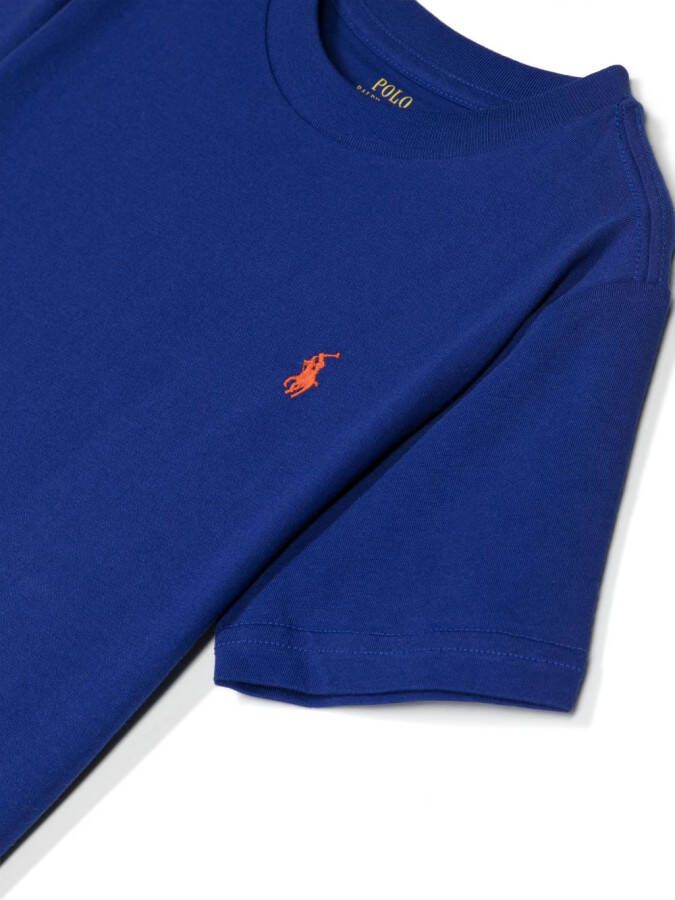 Ralph Lauren Kids T-shirt met geborduurd logo Blauw