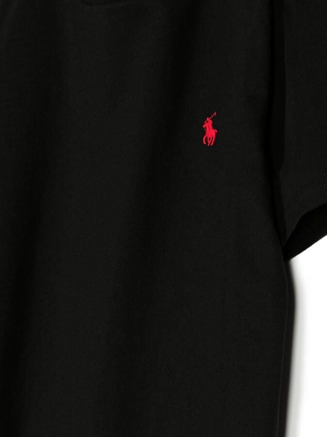 Ralph Lauren Kids T-shirt met geborduurd logo Zwart