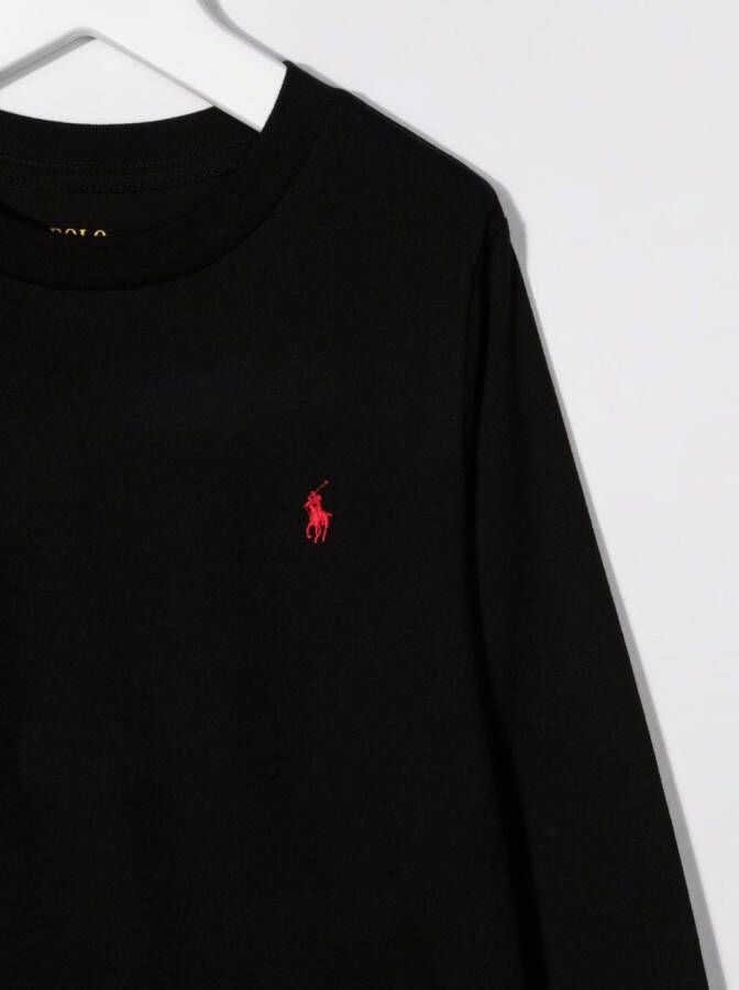 POLO RALPH LAUREN KIDS T-shirt met geborduurd logo Zwart