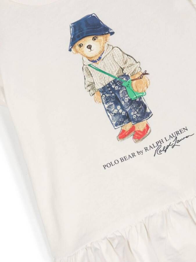 Ralph Lauren Kids T-shirt met teddybeerprint Beige