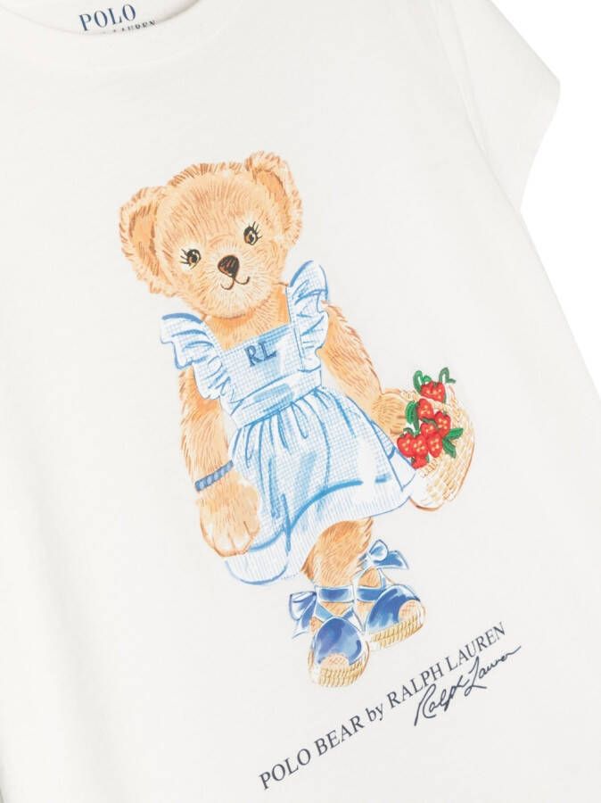Ralph Lauren Kids T-shirt met teddybeerprint Wit