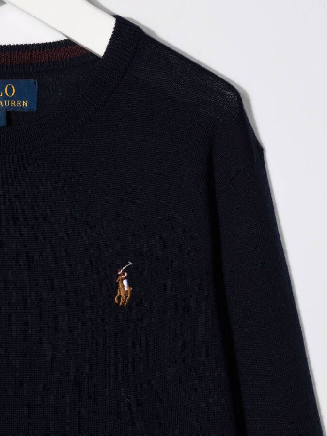 POLO RALPH LAUREN KIDS Trui met geborduurd logo Blauw