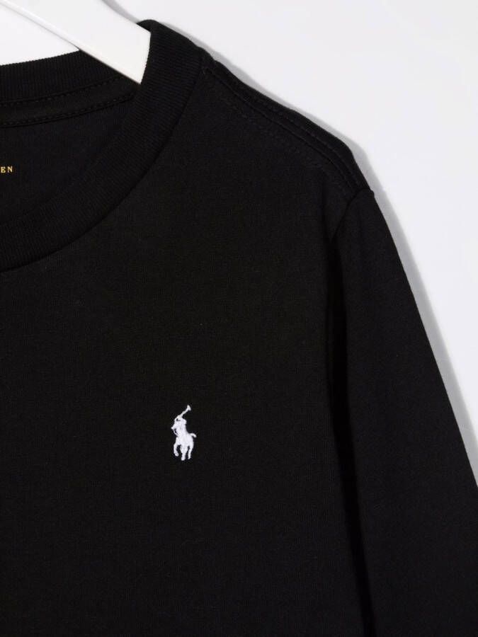 POLO RALPH LAUREN KIDS Trui met geborduurd logo Zwart