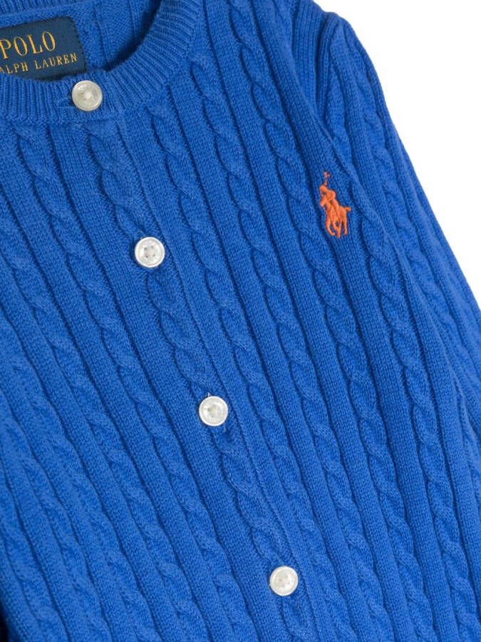Ralph Lauren Kids Vest met geborduurd logo Blauw