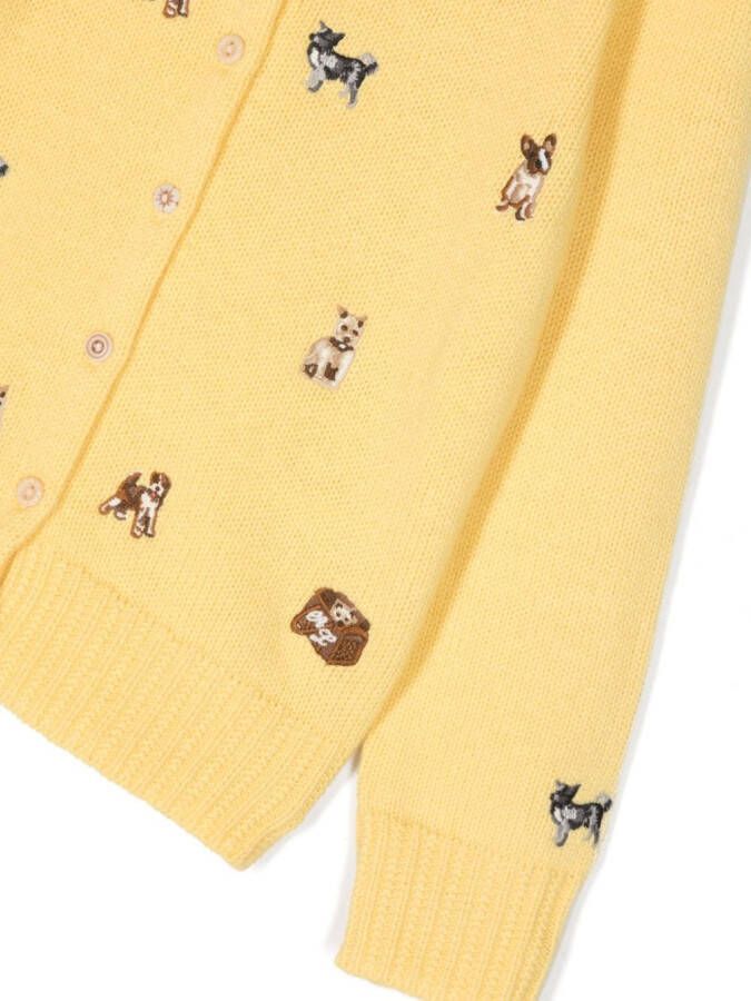 Ralph Lauren Kids Vest met geborduurde bloemen Geel