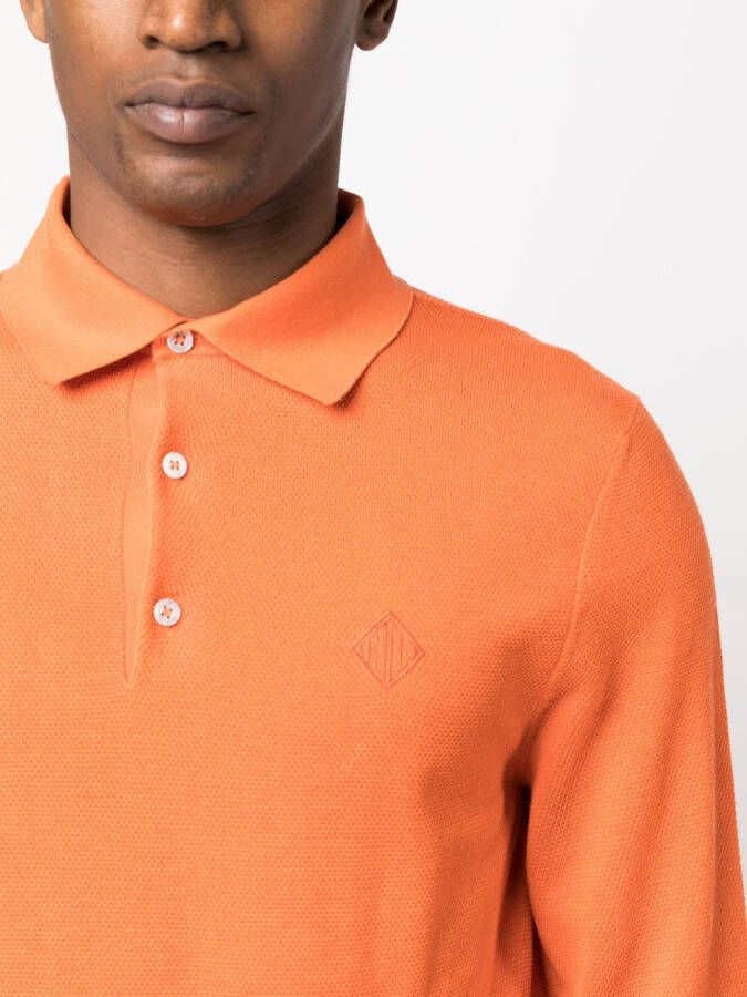 Ralph Lauren Purple Label Poloshirt van zijdemix Oranje