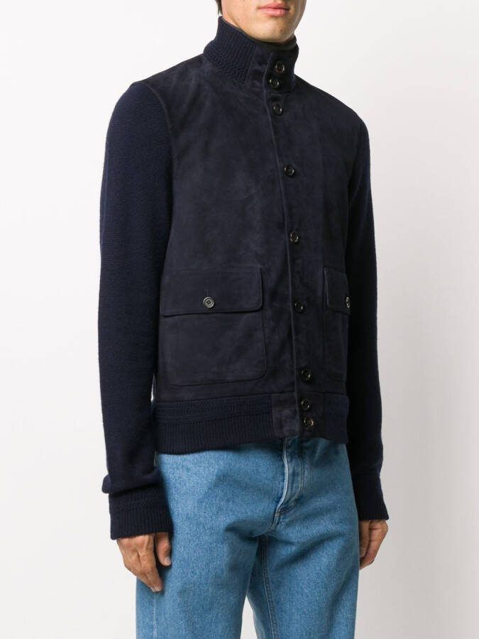 Ralph Lauren Purple Label Gebreid jack Blauw