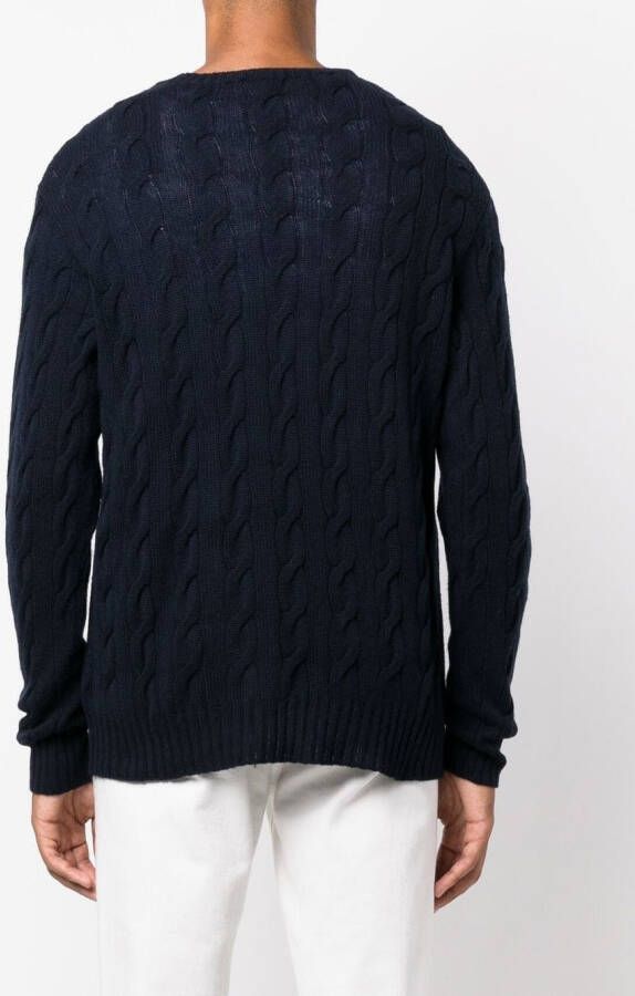 Ralph Lauren Purple Label Kabelgebreide trui Blauw