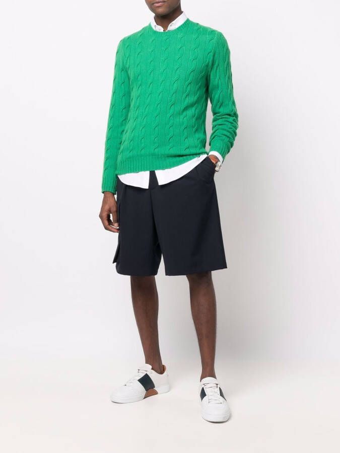 Ralph Lauren Purple Label Kabelgebreide trui Groen